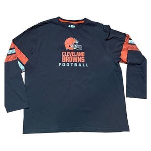NFL Cleveland Browns football men’s long sleeve shirt 2XL black orange